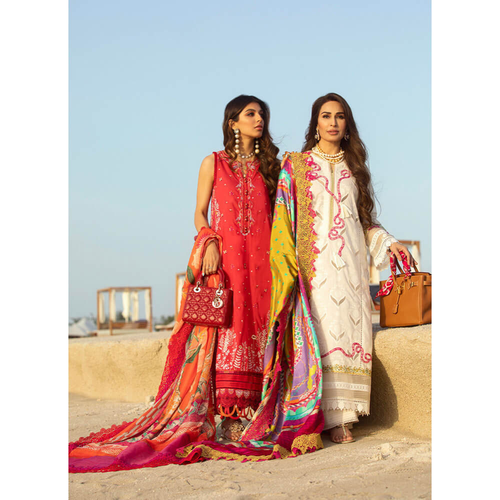 Farah Talib Aziz Luxury Lawn, FTA-02 Tulum Red