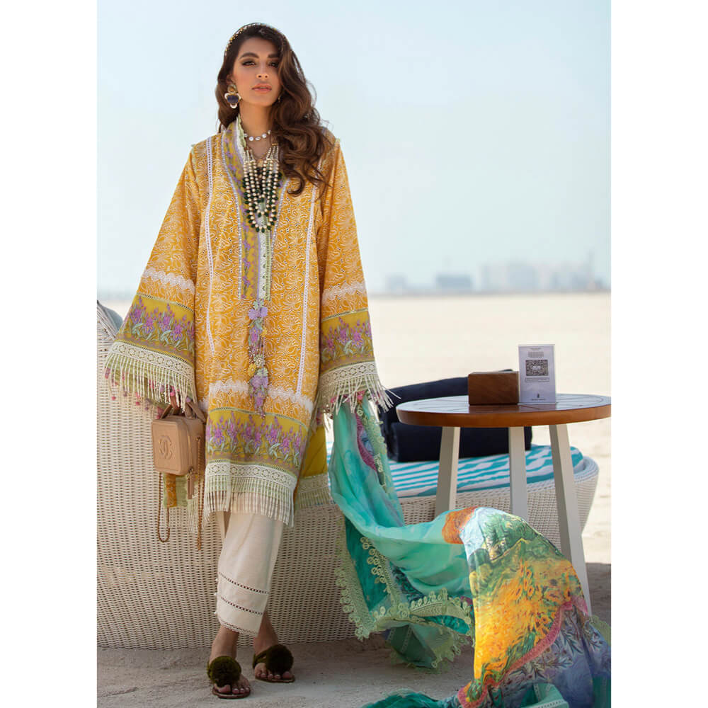 Farah Talib Aziz Luxury Lawn, FTA-03 Amaffi Sun