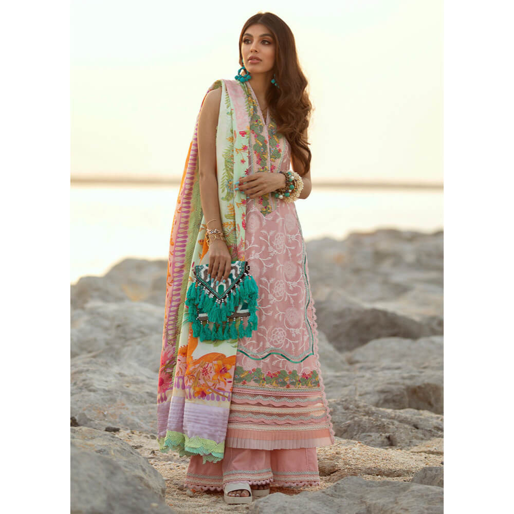 Farah Talib Aziz Luxury Lawn, FTA-04 Aruba Rose