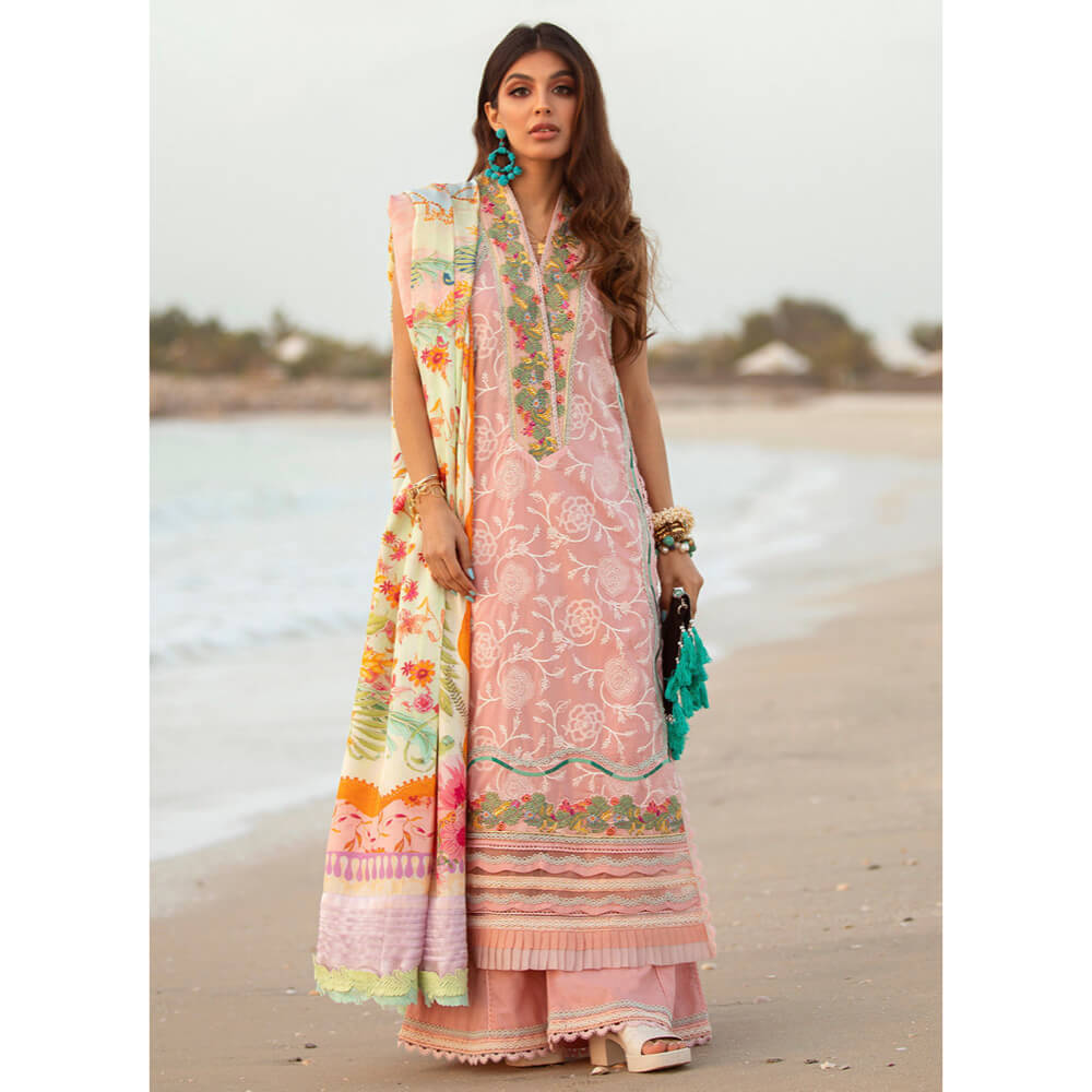 Farah Talib Aziz Luxury Lawn, FTA-04 Aruba Rose