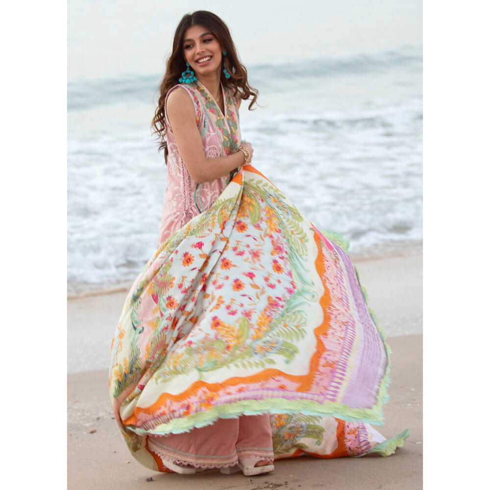 Farah Talib Aziz Luxury Lawn, FTA-04 Aruba Rose