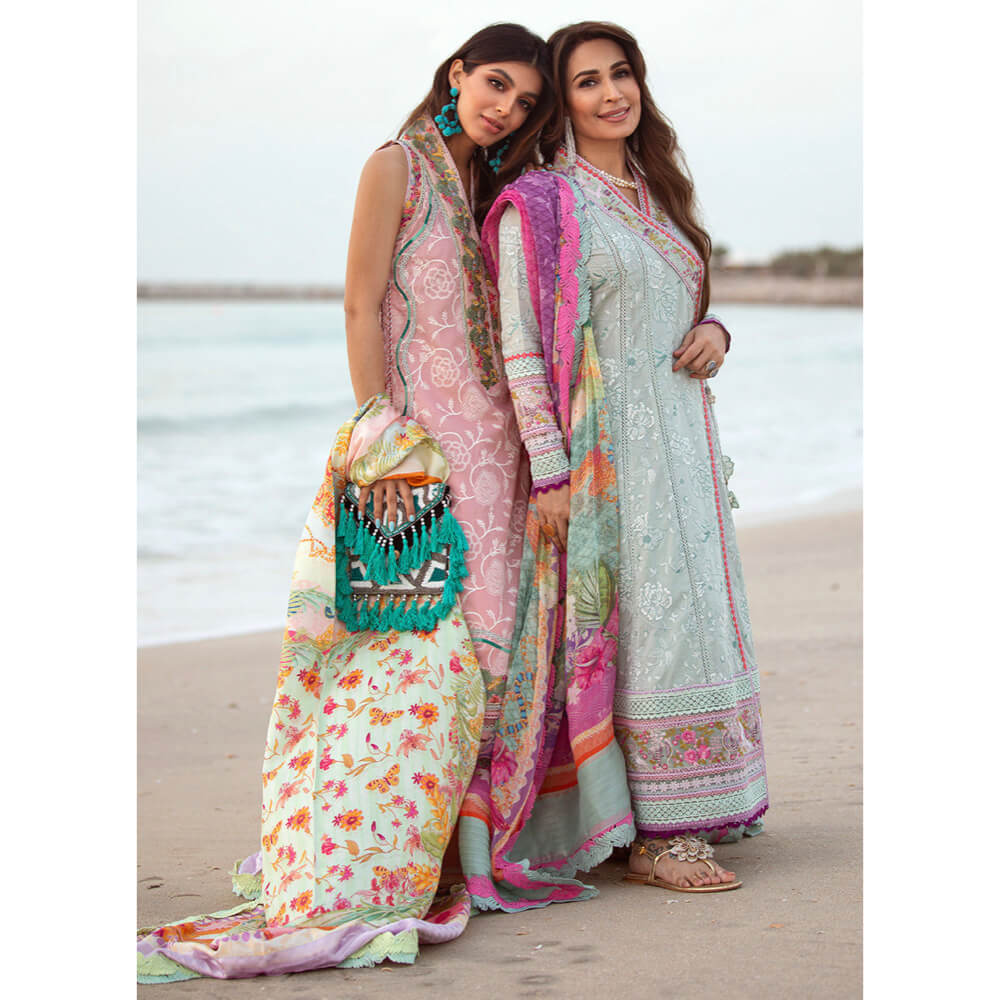 Farah Talib Aziz Luxury Lawn, FTA-04 Aruba Rose