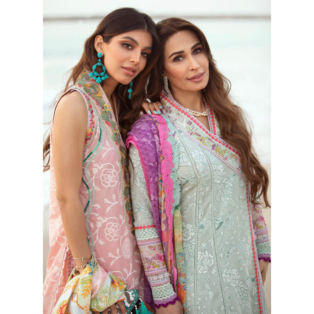 Farah Talib Aziz Luxury Lawn, FTA-04 Aruba Rose