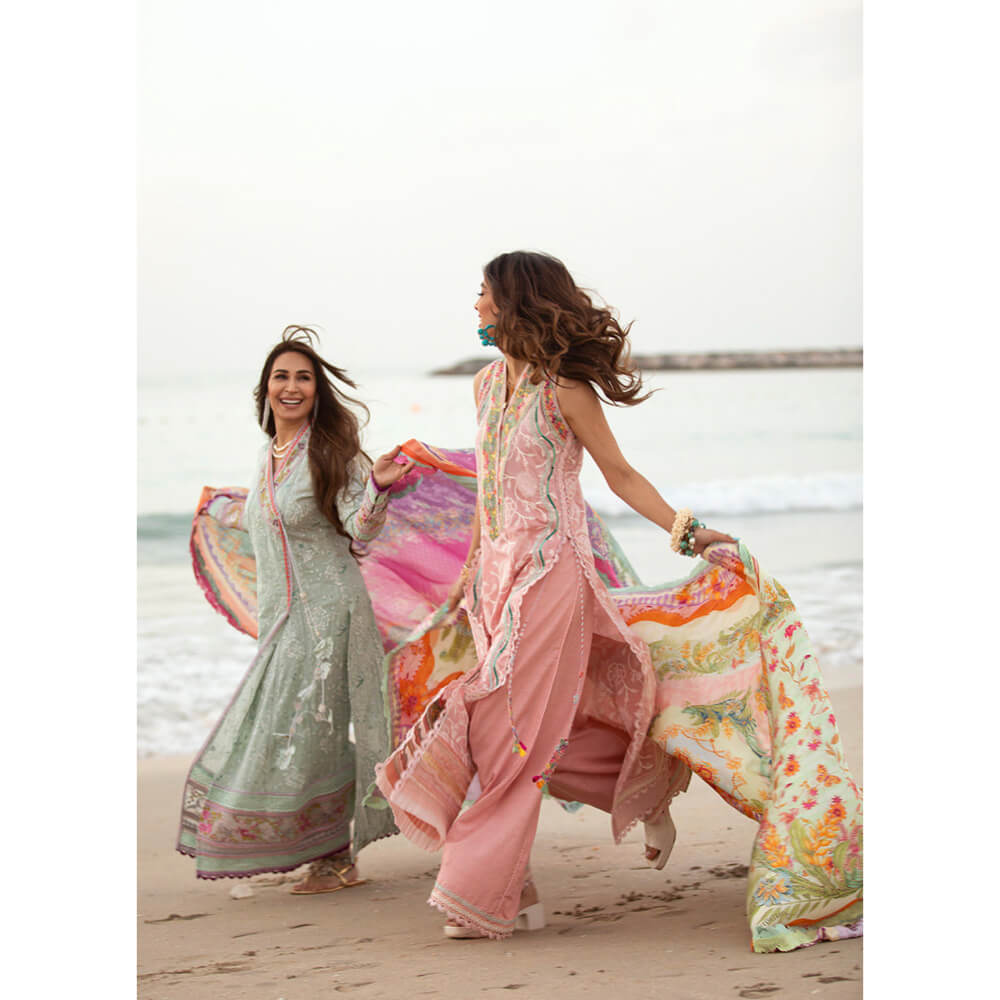 Farah Talib Aziz Luxury Lawn, FTA-04 Aruba Rose