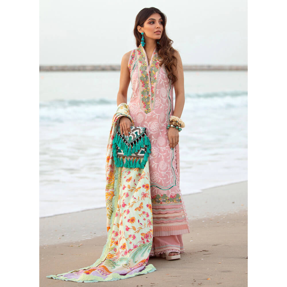 Farah Talib Aziz Luxury Lawn, FTA-04 Aruba Rose