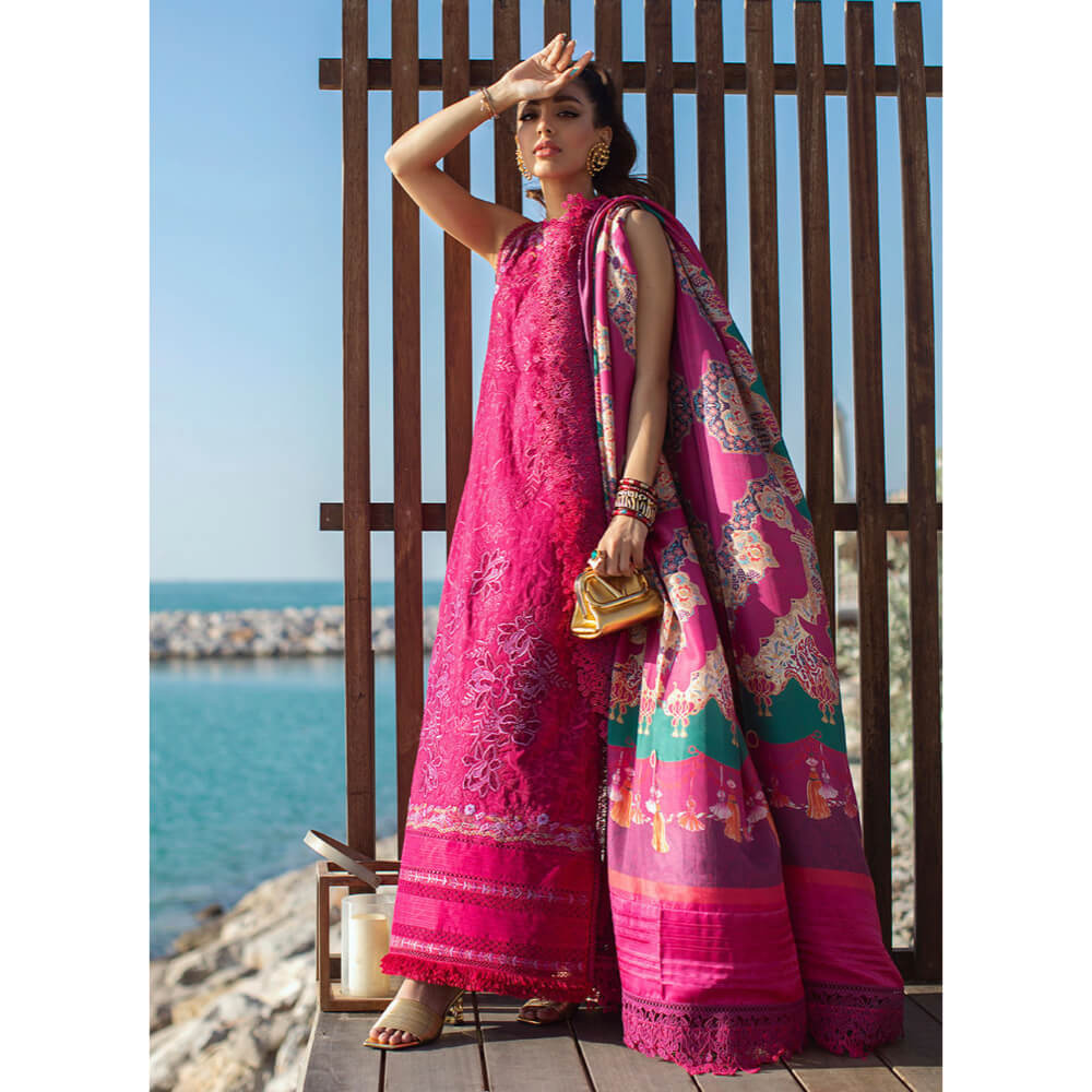 Farah Talib Aziz Luxury Lawn, FTA-10 Ibiza Berry