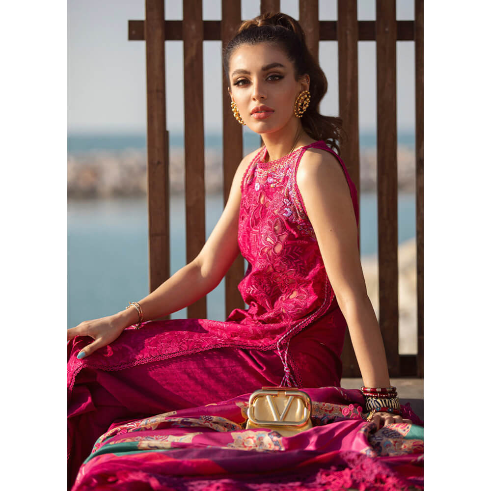 Farah Talib Aziz Luxury Lawn, FTA-10 Ibiza Berry