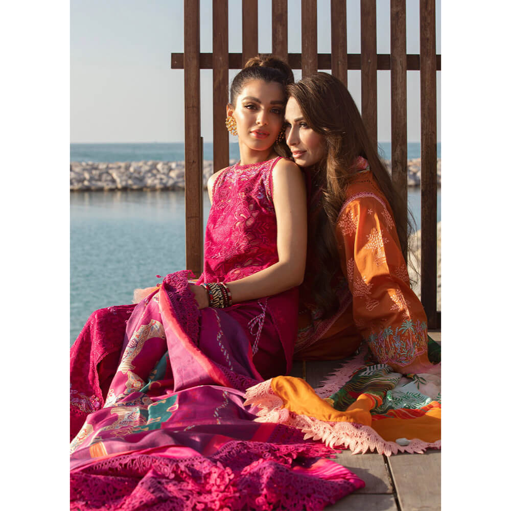 Farah Talib Aziz Luxury Lawn, FTA-10 Ibiza Berry