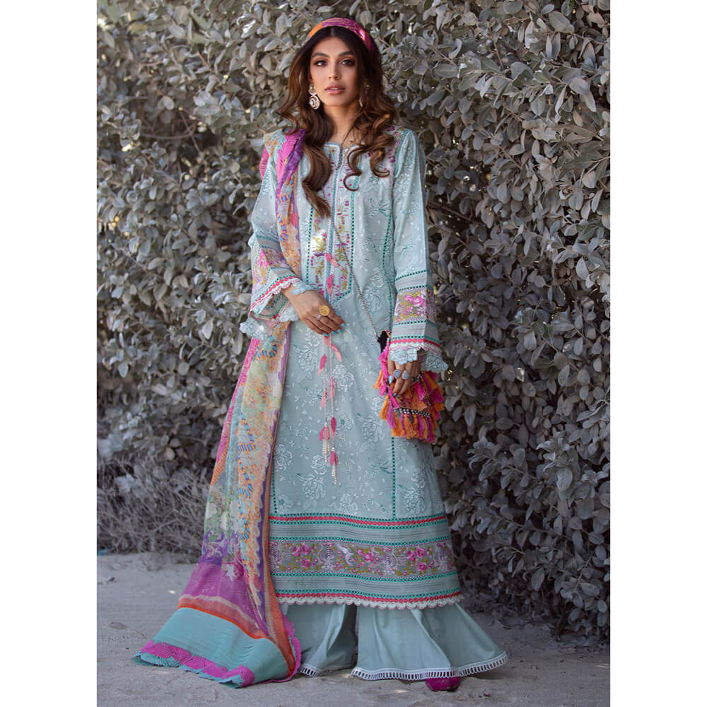 Farah Talib Aziz Luxury Lawn, FTA-13 Fiji Seafoam