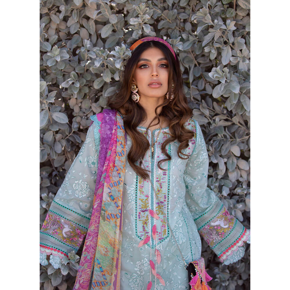 Farah Talib Aziz Luxury Lawn, FTA-13 Fiji Seafoam