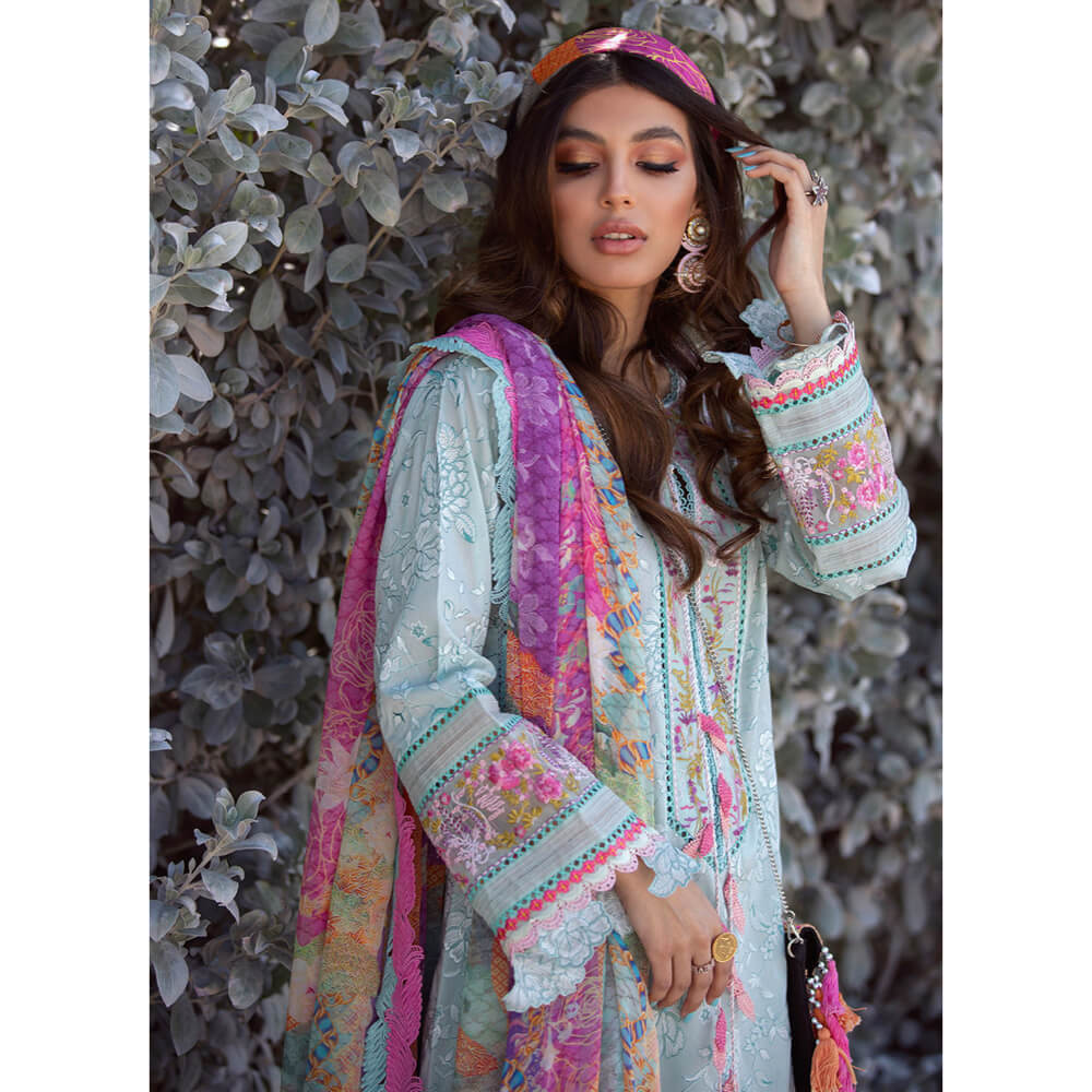 Farah Talib Aziz Luxury Lawn, FTA-13 Fiji Seafoam