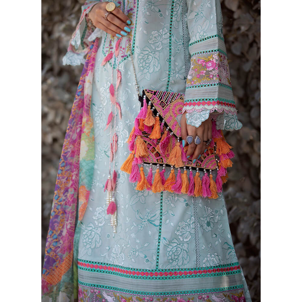 Farah Talib Aziz Luxury Lawn, FTA-13 Fiji Seafoam