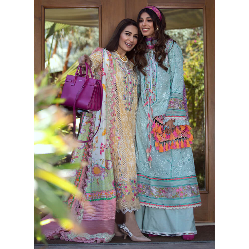 Farah Talib Aziz Luxury Lawn, FTA-13 Fiji Seafoam