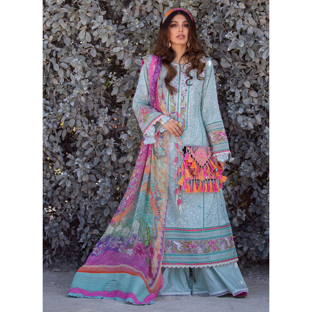 Farah Talib Aziz Luxury Lawn, FTA-13 Fiji Seafoam