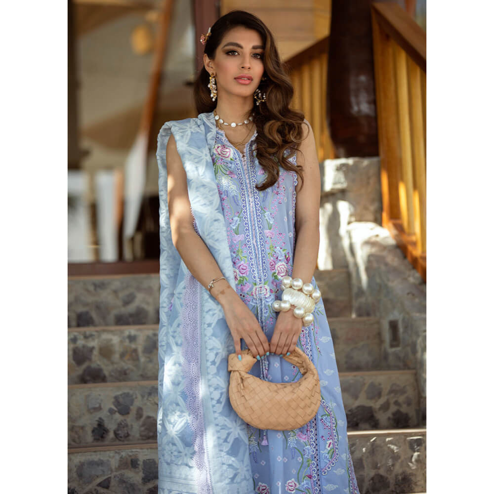 Farah Talib Aziz Luxury Lawn, FTA-15 Santorini Blue