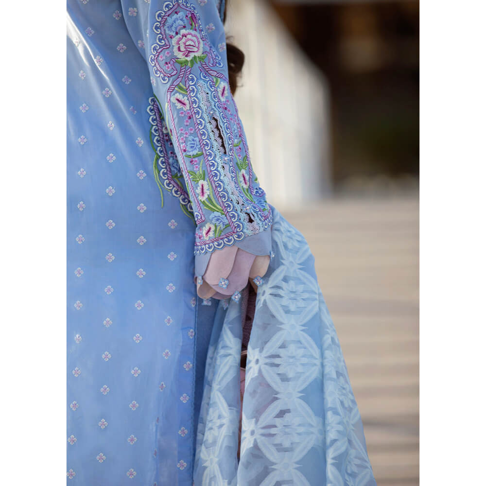 Farah Talib Aziz Luxury Lawn, FTA-15 Santorini Blue