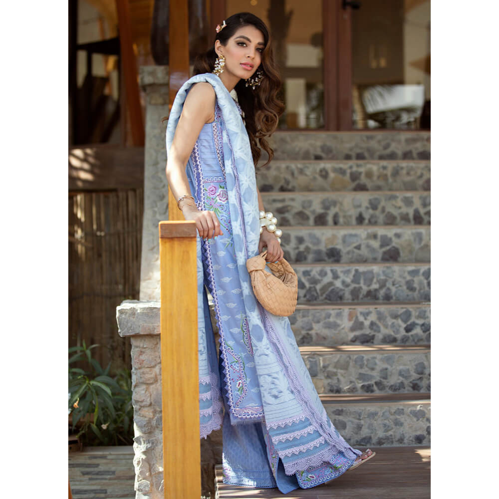 Farah Talib Aziz Luxury Lawn, FTA-15 Santorini Blue