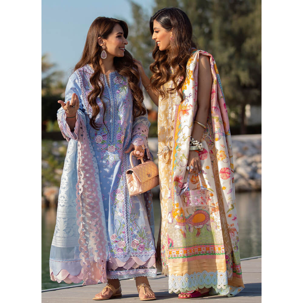 Farah Talib Aziz Luxury Lawn, FTA-15 Santorini Blue