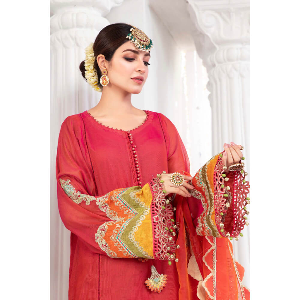 Maria B Eid Lawn, EL-22-01-Fuchsia Pink