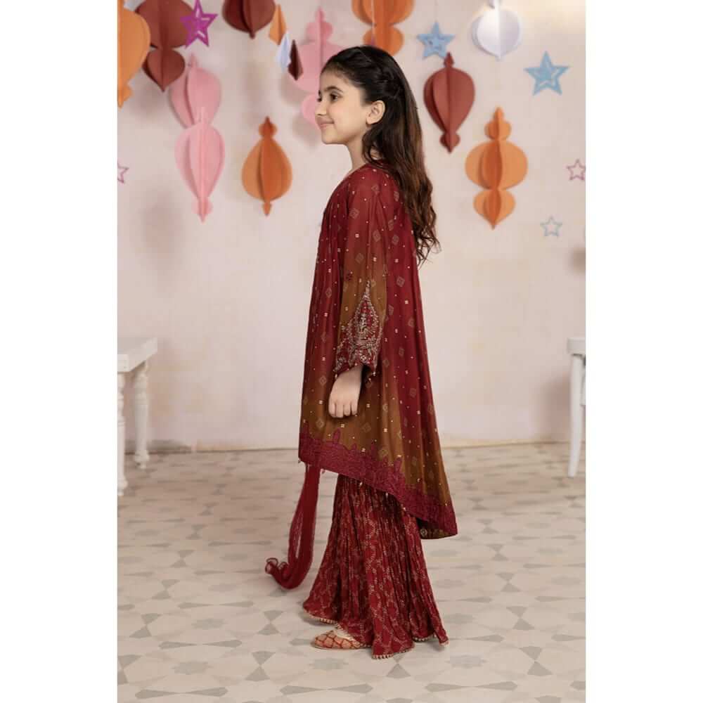 Maria B, Kids Suit, EF21-04, Maroon