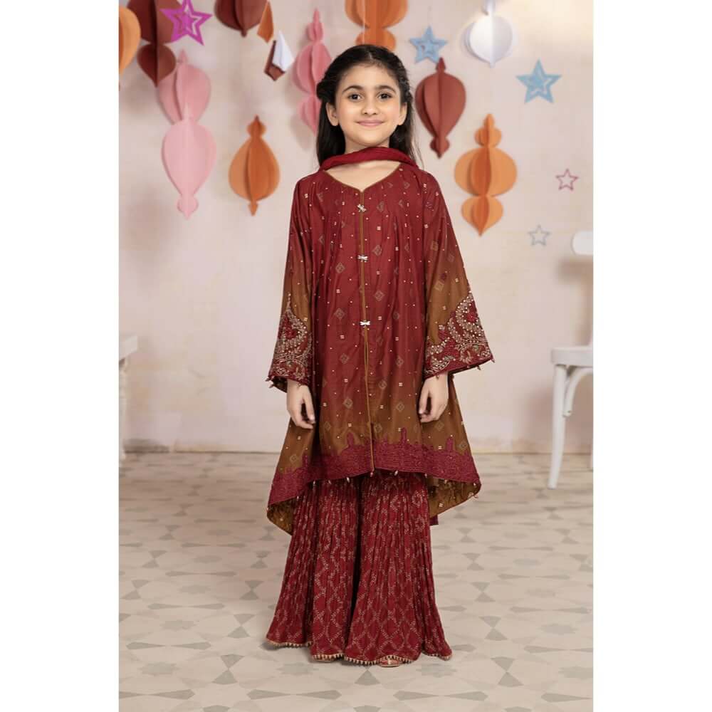 Maria B, Kids Suit, EF21-04, Maroon