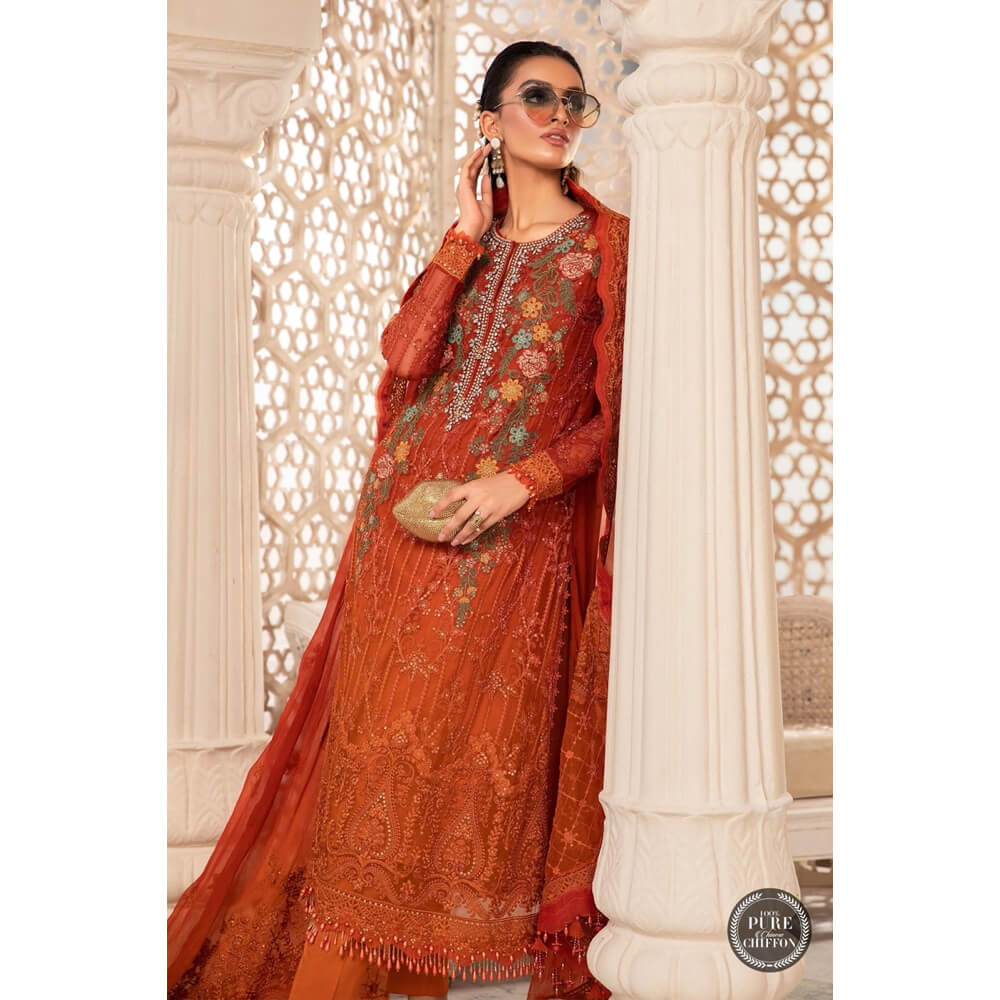 Maria.B. Chiffon '22, MPC-22-205-Burnt Orange and Rust