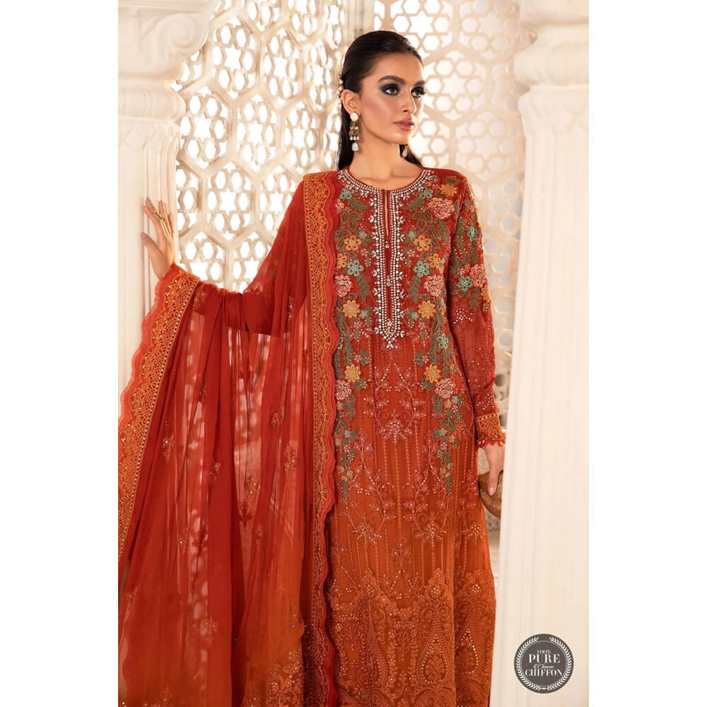 Maria.B. Chiffon '22, MPC-22-205-Burnt Orange and Rust