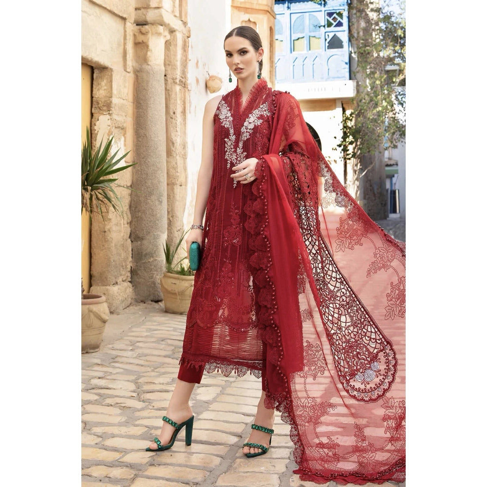 Maria B Luxury Lawn 24, D-2401-B, Red