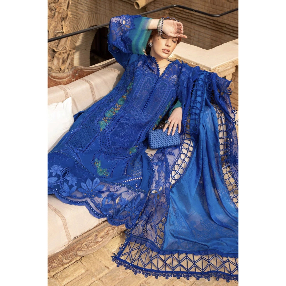 Maria B Luxury Lawn 24, D-2404-B, Blue