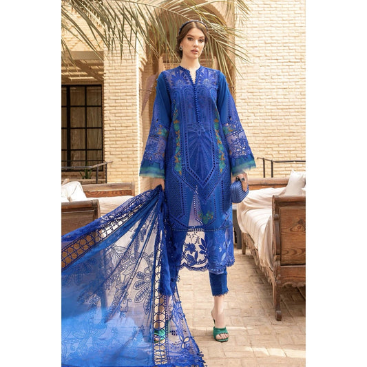 Maria B Luxury Lawn 24, D-2404-B, Blue