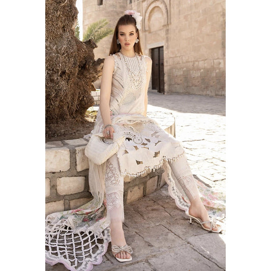 Maria B Luxury Lawn 24, D-2407-A, Off White