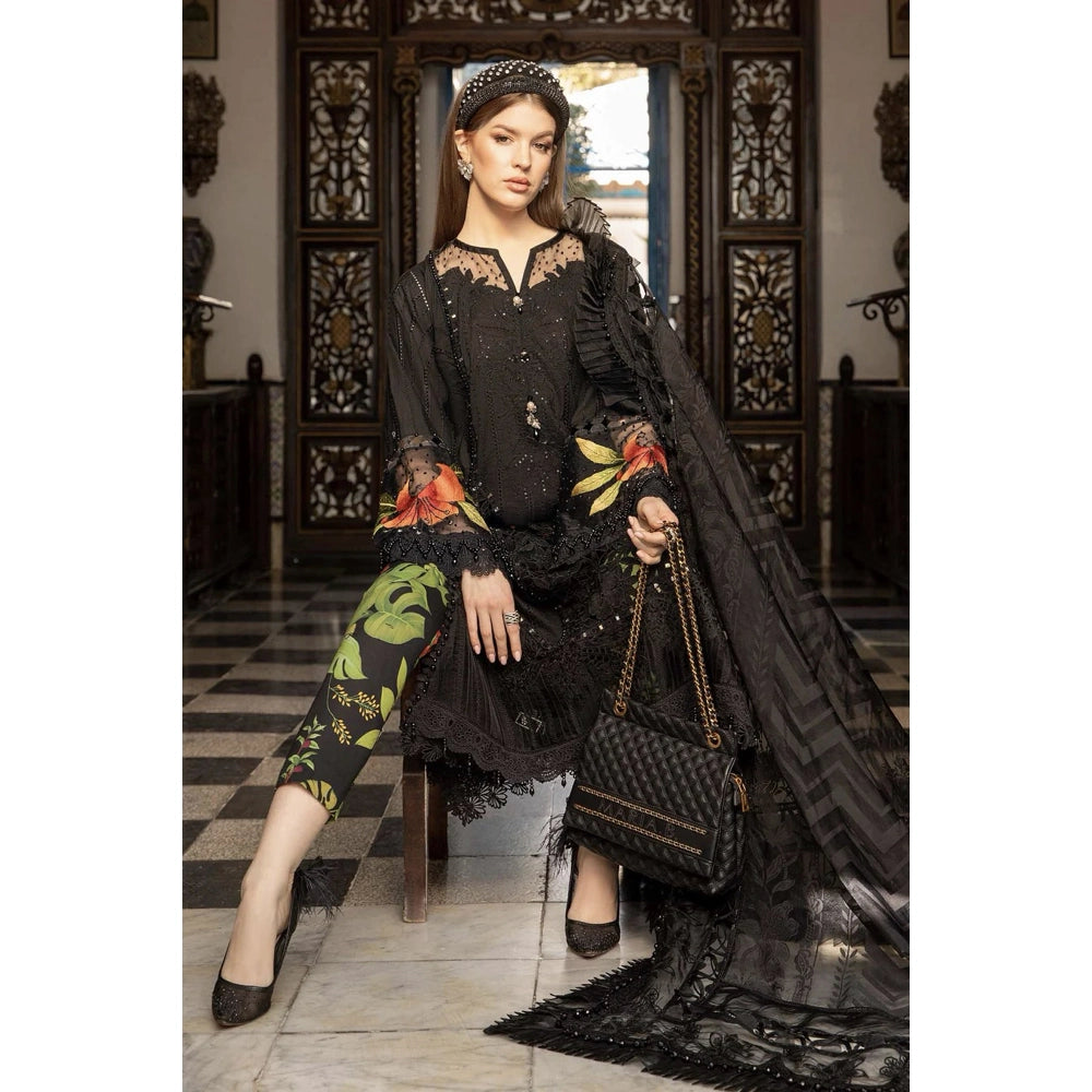 Maria B Luxury Lawn 24, D-2408-B, Black