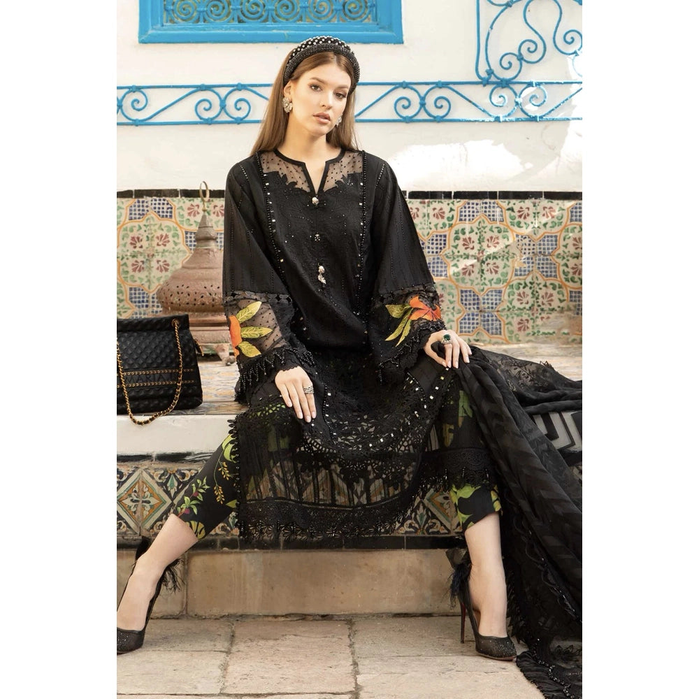 Maria B Luxury Lawn 24, D-2408-B, Black