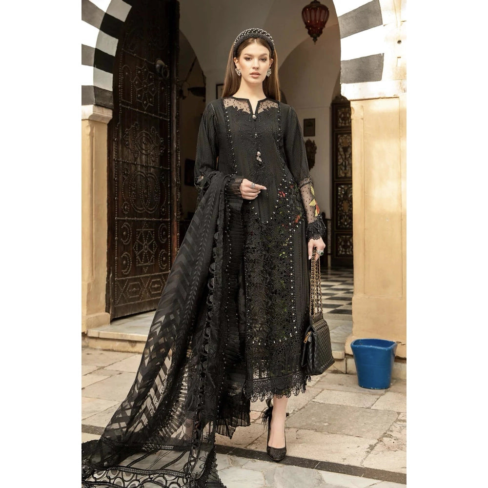 Maria B Luxury Lawn 24, D-2408-B, Black