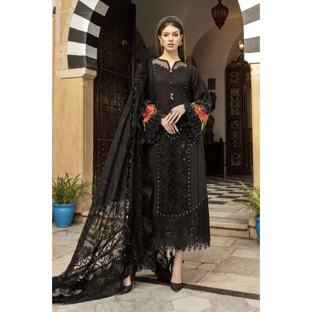 Maria B Luxury Lawn 24, D-2408-B, Black