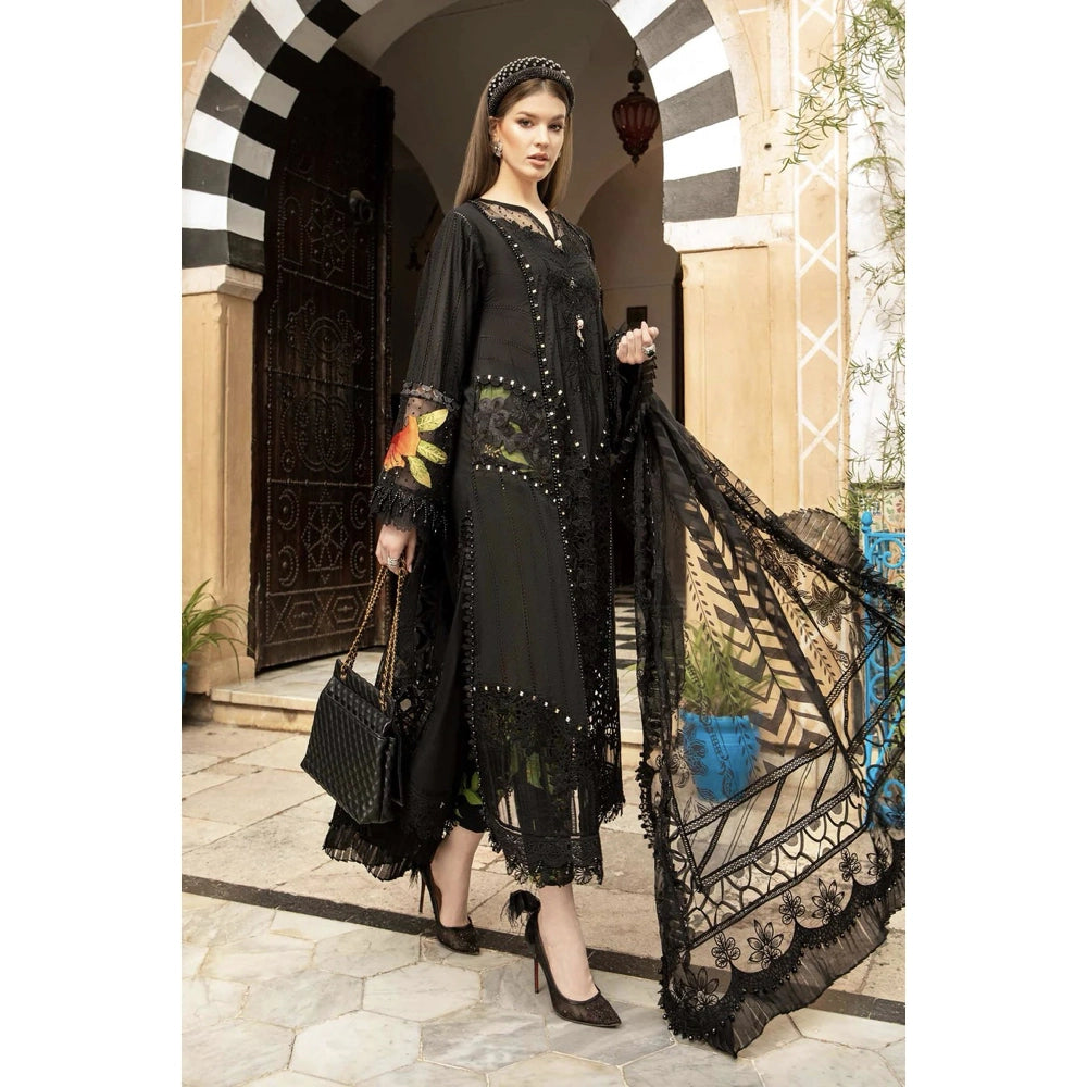 Maria B Luxury Lawn 24, D-2408-B, Black