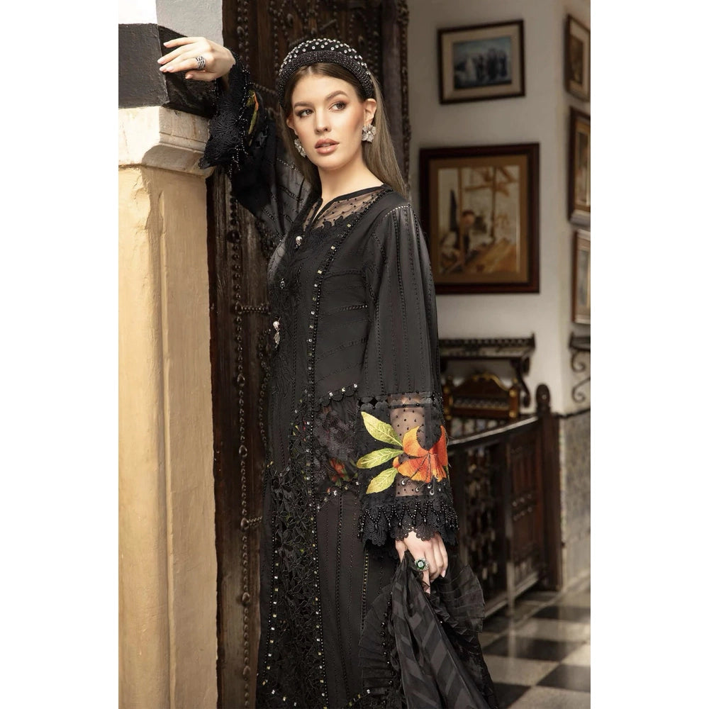 Maria B Luxury Lawn 24, D-2408-B, Black