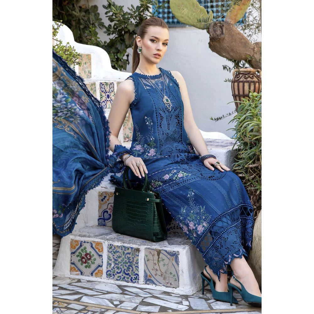 Maria B Luxury Lawn 24, D-2415-A, Blue