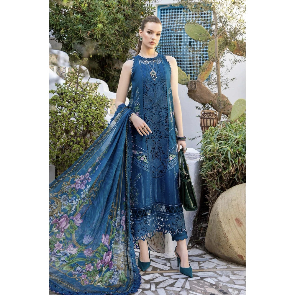 Maria B Luxury Lawn 24, D-2415-A, Blue