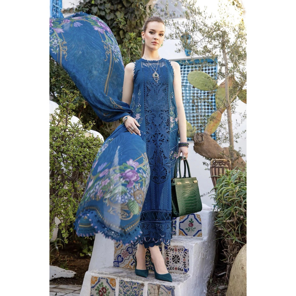 Maria B Luxury Lawn 24, D-2415-A, Blue