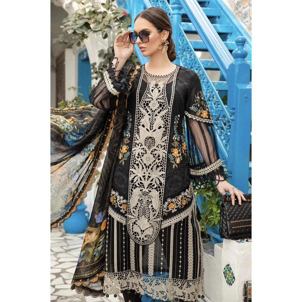 Maria B Luxury Lawn 24, D-2415-B, Black