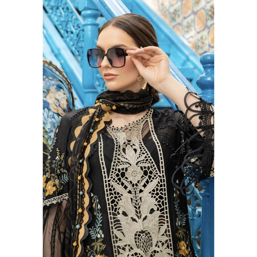 Maria B Luxury Lawn 24, D-2415-B, Black – Le'Shah Boutique