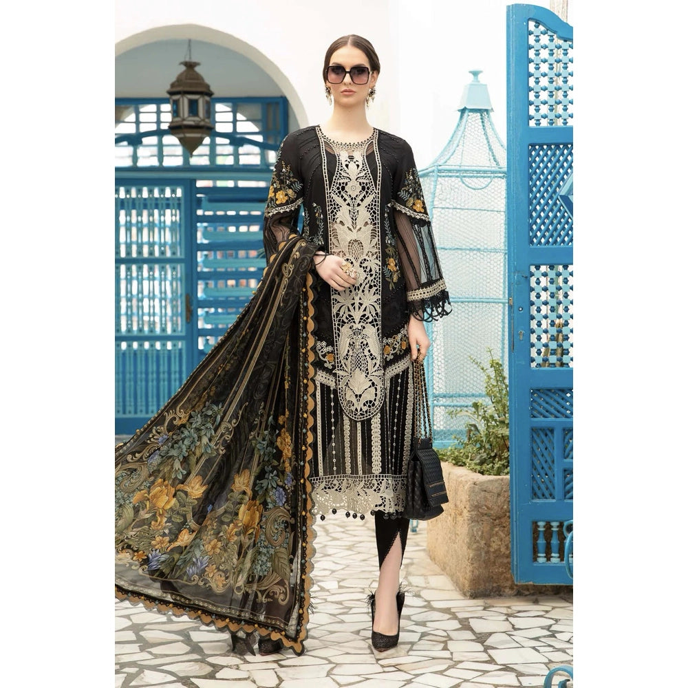 Maria B Luxury Lawn 24, D-2415-B, Black