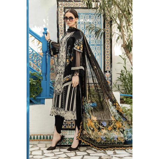 Maria B Luxury Lawn 24, D-2415-B, Black