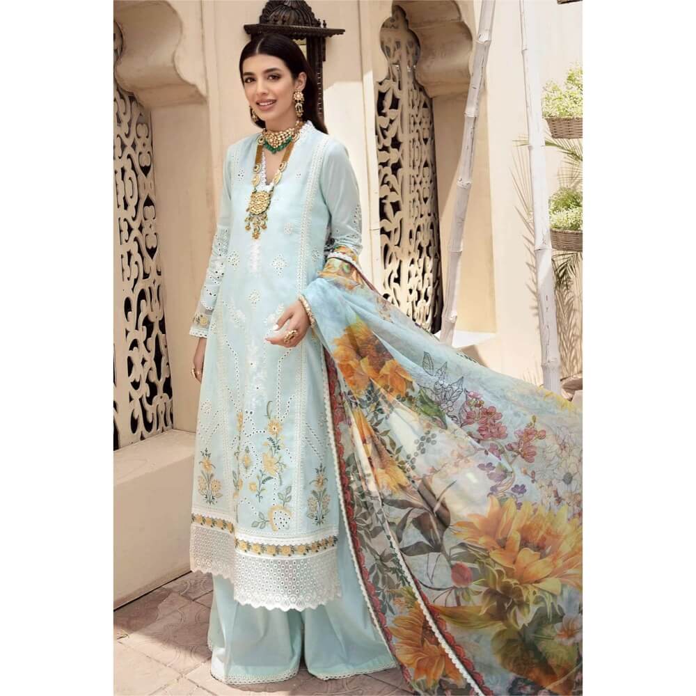 Noor by Saadia Asad, Eid Chikankari Vol II 2021, Aqua Marine