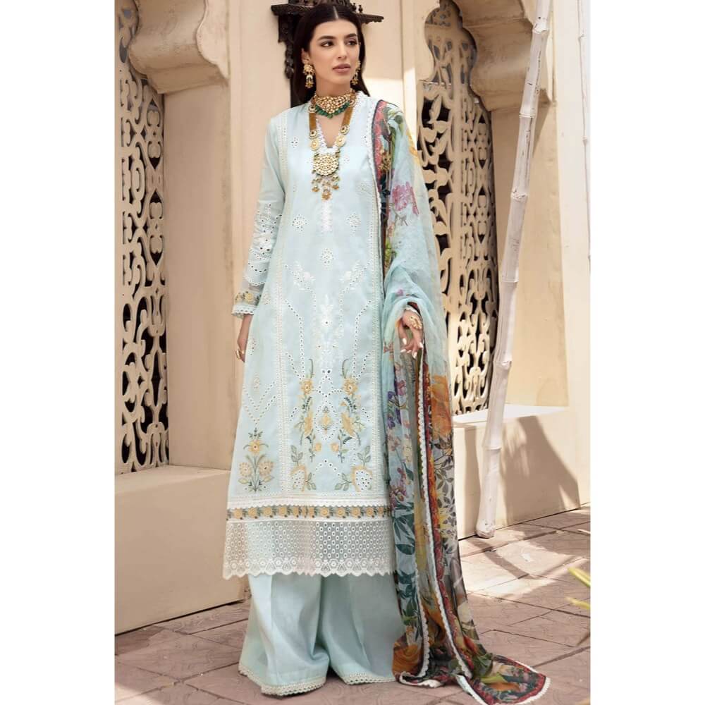 Noor by Saadia Asad, Eid Chikankari Vol II 2021, Aqua Marine