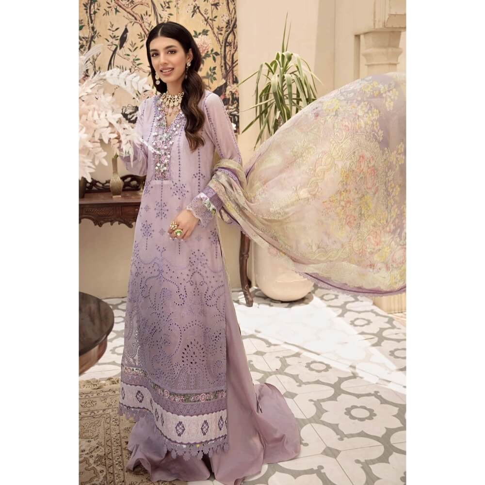 Noor by Saadia Asad, Eid Chikankari Vol II 2021, Lilac Ombre